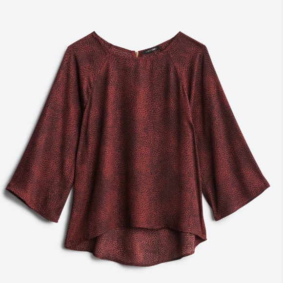 Papermoon Red Boxy 3/4 Sleeve Blouse - Picture 1 of 10